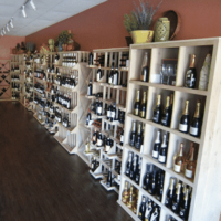 Wine Racks on the Long Back Wall