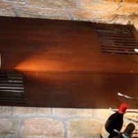 US Cellar Systems Cooling Units Hidden - Mahogany with Chestnut Stain Lacquer Grill Cover Box