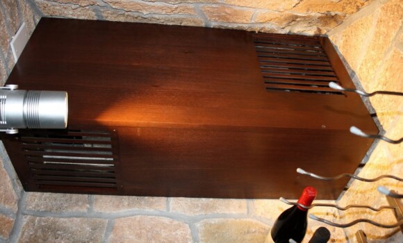 US Cellar Systems Cooling Units Hidden - Mahogany with Chestnut Stain Lacquer Grill Cover Box