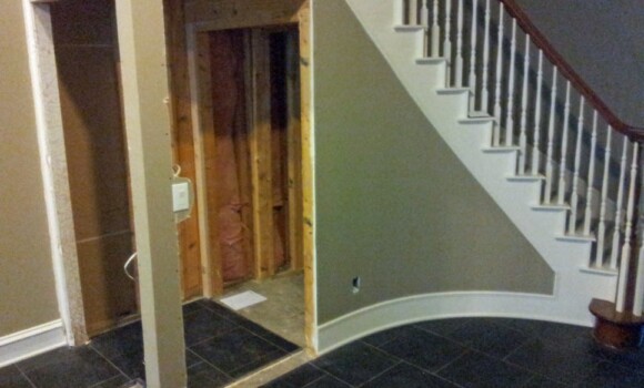 Window wall after demo - Coppel TX Wine Cellar Project - Near Dallas