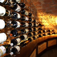 Wine Cellar Lighting Spot Lights Shine Toward the Bottles