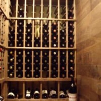 Back Wall Wine Racking View with Tabletop Wine Room Dallas Texas