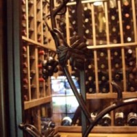 Stunning Glass Wrought Iron Custom Wine Cellar Door Texas Close Up Hand Forged