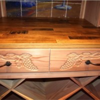 24. Custom Wine Cellar Designed Drawers and Cooperage Tabletop and Racking