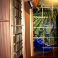 31. Wood and Glass Wine Racks and Arch by Wine Cellar Specialists