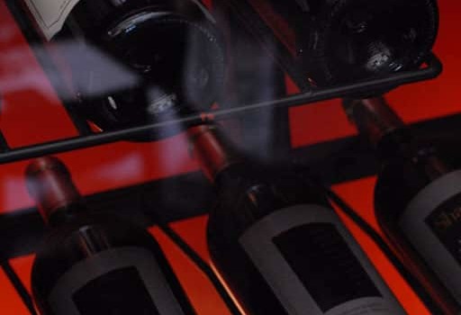 Bottles angled with labels showing.