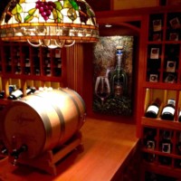 5 - Lighted Arch and Tabletop in Chicago, Illiniois Basement Wine Cellar