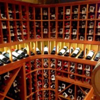 6 - Left Back Curved Corner of Stunning Chicago Redwood Wine Racks