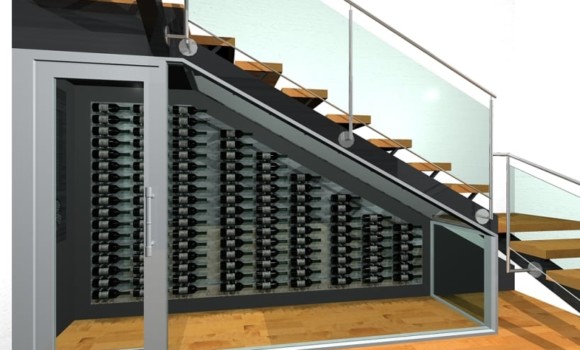 3D Colored Drawings of Dallas Contemporary Wine Display