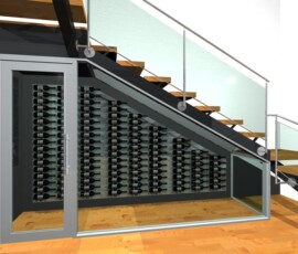 3D Colored Drawings of Dallas Contemporary Wine Display