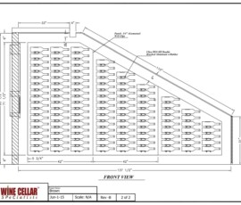 Front View Dallas Custom Wine Display Drawing