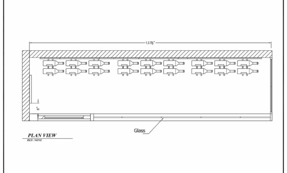 Plan View Drawing Modern Wine Cellar Display Dallas