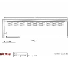 Plan View Drawing Modern Wine Cellar Display Dallas