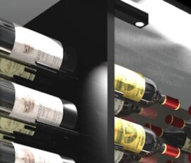 Build-in LED Light Pointing Down the Metal Wine Rack