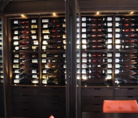 Gravity Series metal wine racks with built in LEDs