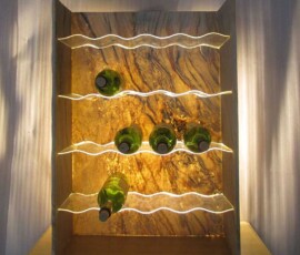 Backlighting fixtures for wine racks