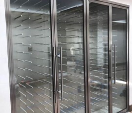 Double Custom Stainless Steel Wine Cellar Doors