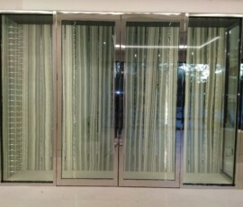 Elegant Custom Stainless Steel Wine Cellar Door