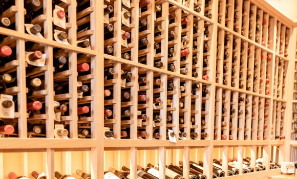 Contemporary Living Room with Custom Wine Cellar-Dallas