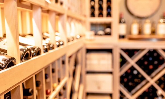 Contemporary Living Room with Custom Wine Cellar-Dallas