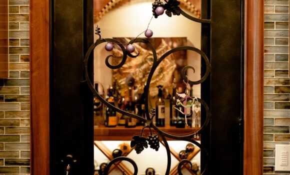 Residential Custom Wine Cellars- North Dallas Wine Room Iron Door- Wine Cellar Specialists