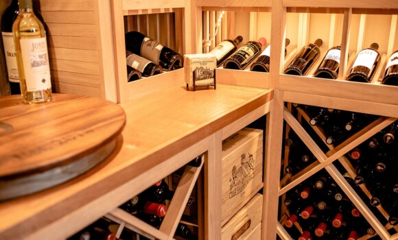 Contemporary Living Room with Custom Wine Cellar-Dallas