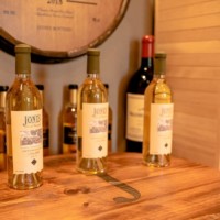 Closer look to the wine bottles in the Wine Cellar.