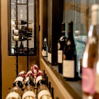 Closer look on the wines in the commercial wine room.