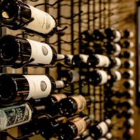 Closer view of the forward label wine racks.