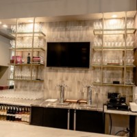 A bar area in a commercial establishment.