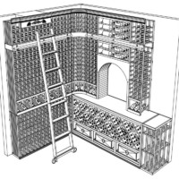 09 - Residential Home Wine Cellars Dallas Curved Corner Racking