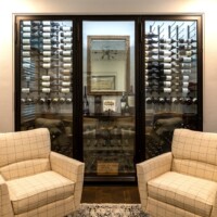 2 - Transitional small wine cellar design inside a newly built retirement home.