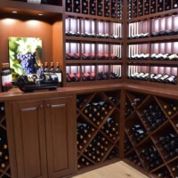 X-bins and wine crate storage  makes up most of the bottom sections.