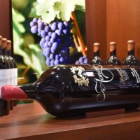 This is one of the owner's largest wine bottle in his collection.